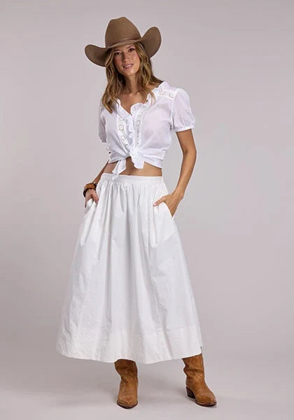 Stetson 3488 Long Poplin (White)  - Women's Skirt