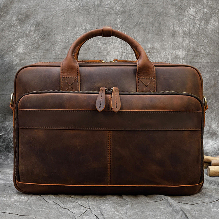 Men's Retro Genuine Leather Commuter Crazy Horse Men's Handbags