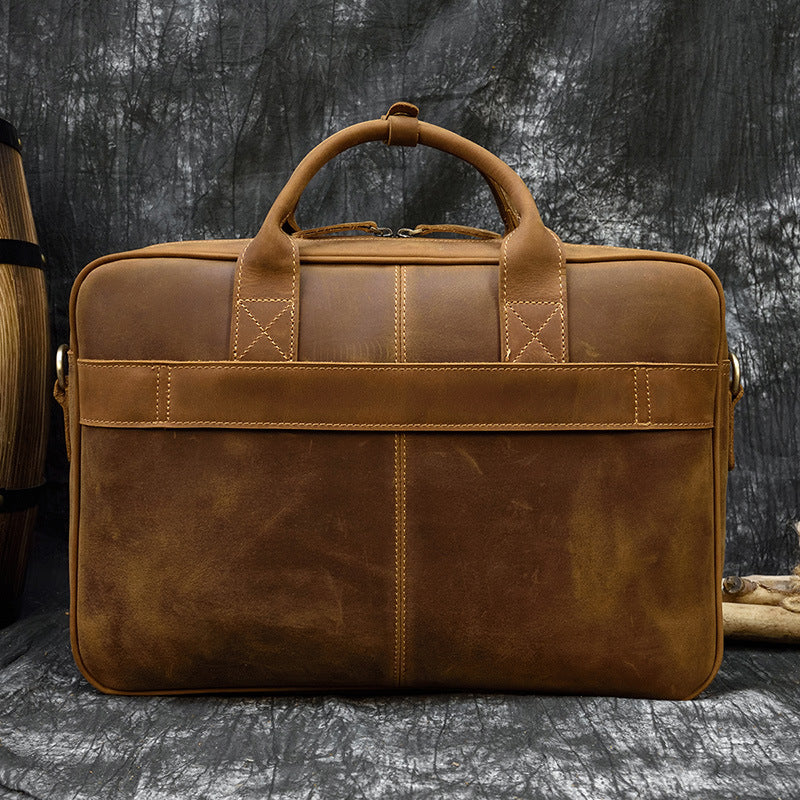 Men's Retro Genuine Leather Commuter Crazy Horse Men's Handbags