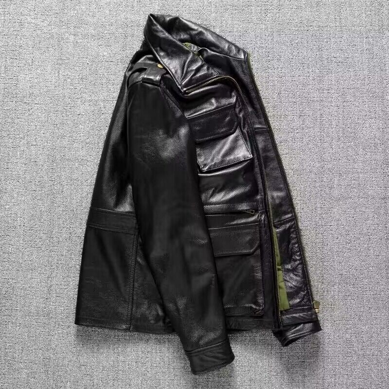 Pure Top Layer Soft Cowhide Real Leather Clothes