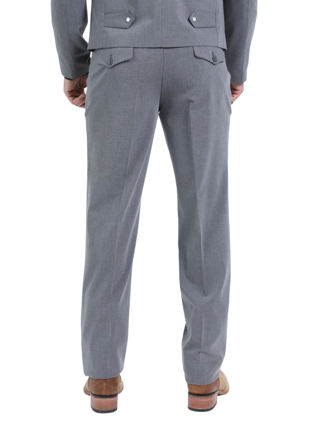 Men's Grey Western Suit 2-Piece - Cowboy Suit with Western Yoke & Pearl Snaps