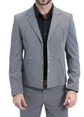 Men's Grey Western Suit 2-Piece - Cowboy Suit with Western Yoke & Pearl Snaps