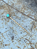 Brass and Sterling Silver Turquoise Stone Cowboy Toothpick