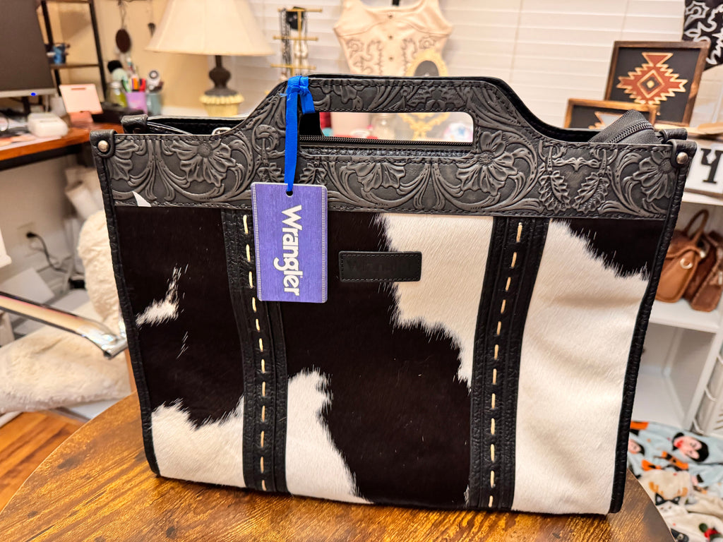 Wrangler Genuine Cowhide Carry-All Cowhide Large Tote/Crossbody