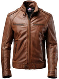 Men's Brown Slim-Fit Jacket