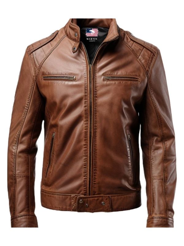 Men's Brown Slim-Fit Jacket