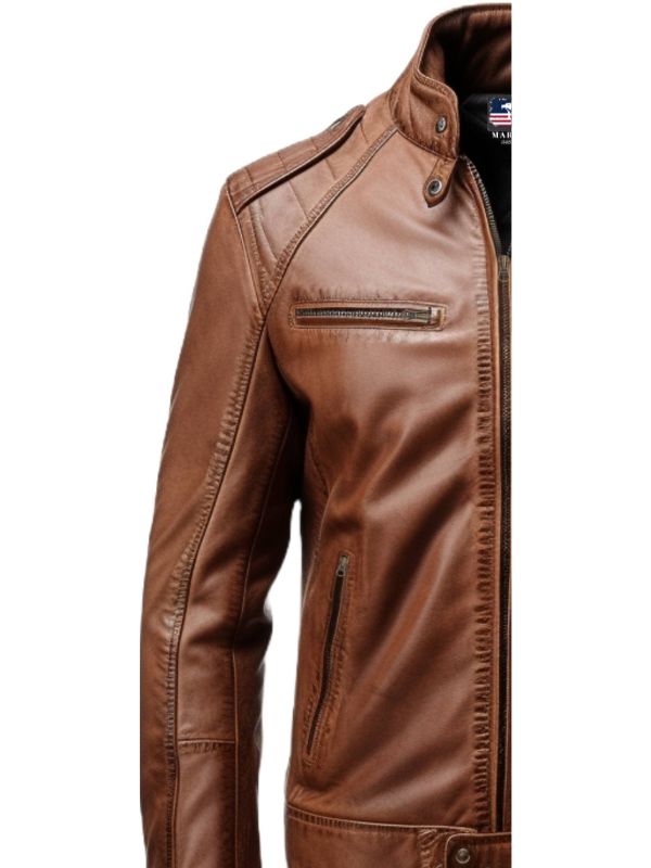 Men's Brown Slim-Fit Jacket