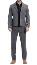 Men's Charcoal Western Suit 2-Piece - Cowboy Suit with Western Yoke & Pearl Snaps