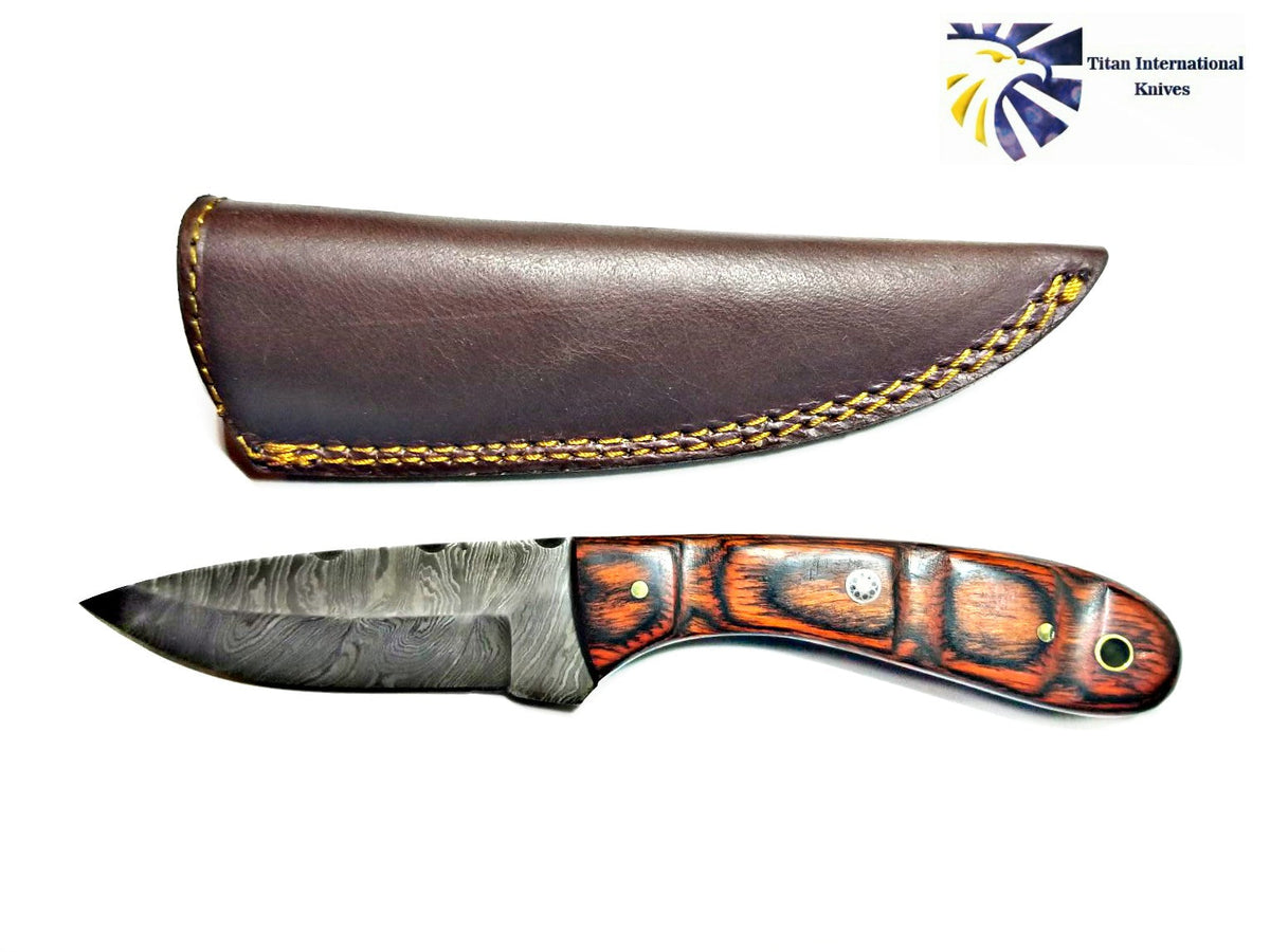 Titan Damascus Drop-Point Hunting Knife TD-180