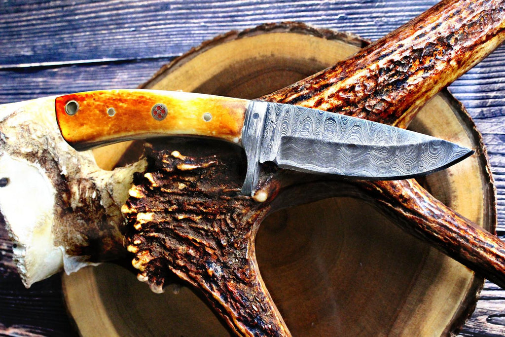 Titan Damascus Drop-Point Hunting Knife TD-077
