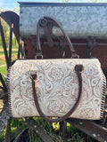 A Cowgirls Promise - western wedding bridal leather barrel speedy bag purse by Double B